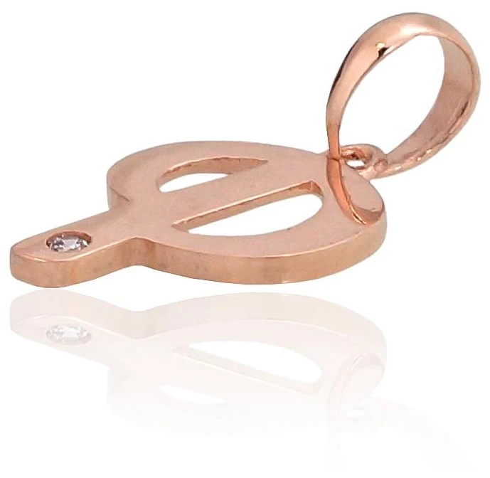 Diamond Sky Jewelry Auksinis raidės pakabukas su cirkoniais „P IV“