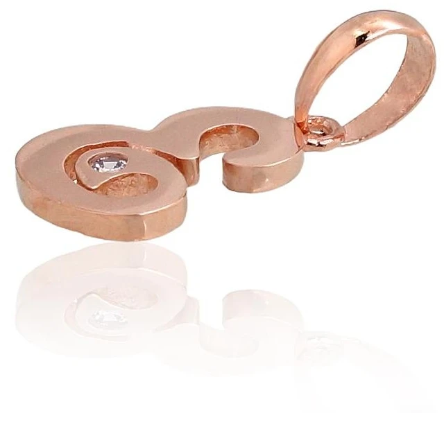 Diamond Sky Jewelry Auksinis raidės pakabukas su cirkoniais „E IV“