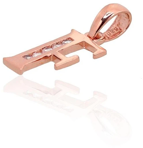 Diamond Sky Jewelry Auksinis raidės pakabukas su cirkoniais „F III“
