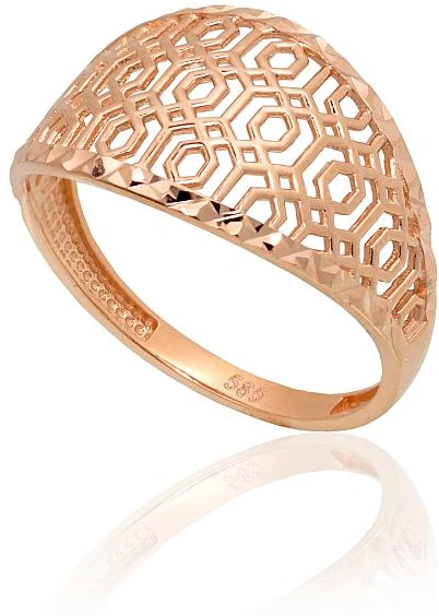 Diamond Sky Jewelry Auksinis žiedas „Auksinė Geometrija“