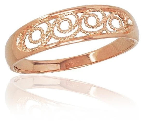 Diamond Sky Jewelry Auksinis žiedas „Aukso Raštas XIV“