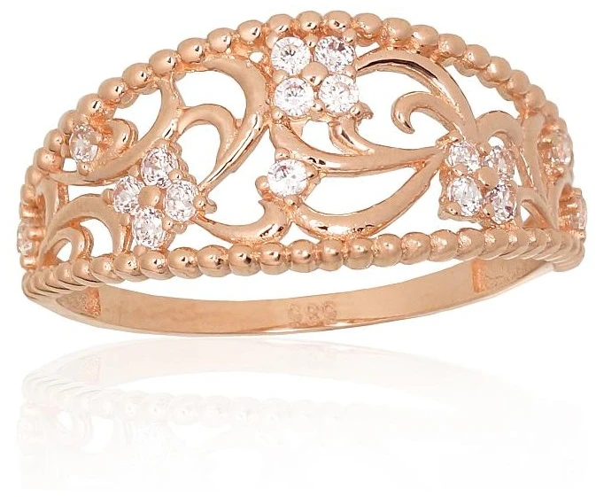 Diamond Sky Jewelry Auksinis žiedas su cirkoniais „Versailles XI“
