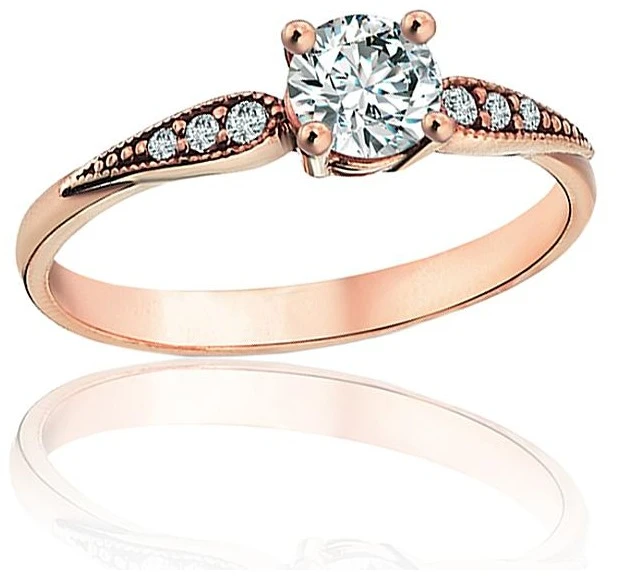 Diamond Sky Jewelry Auksinis žiedas su cirkoniais „Meilės Švytėjimas“