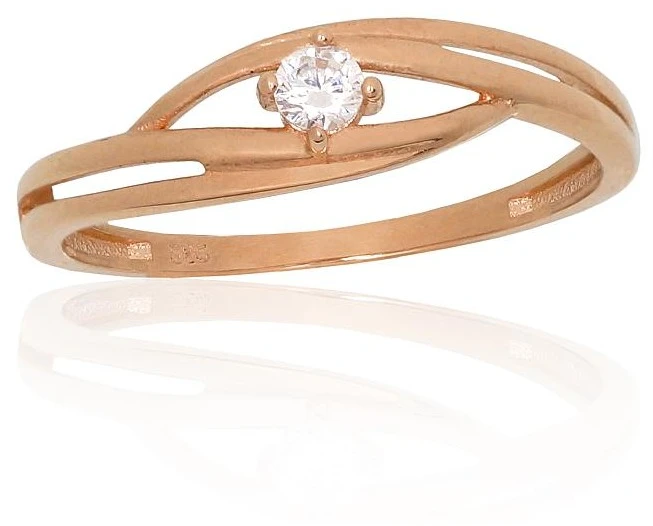 Diamond Sky Jewelry Auksinis žiedas su cirkoniais „Spindintis Akcentas“