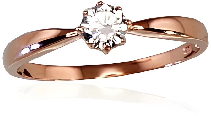 Diamond Sky Jewelry Auksinis žiedas su cirkoniais „Solitaras XI“