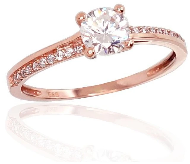 Diamond Sky Jewelry Auksinis žiedas su cirkoniais „Klasika Gold IX“