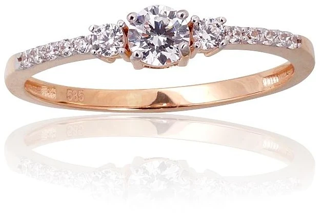 Diamond Sky Jewelry Auksinis žiedas su cirkoniais „Shine of Love“