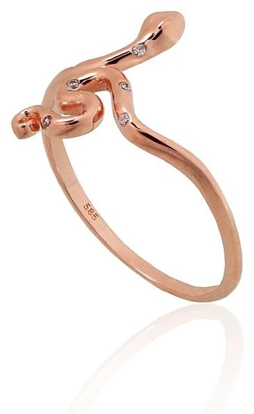 Diamond Sky Jewelry Auksinis žiedas su cirkoniais „Gundytoja Gyvatė“