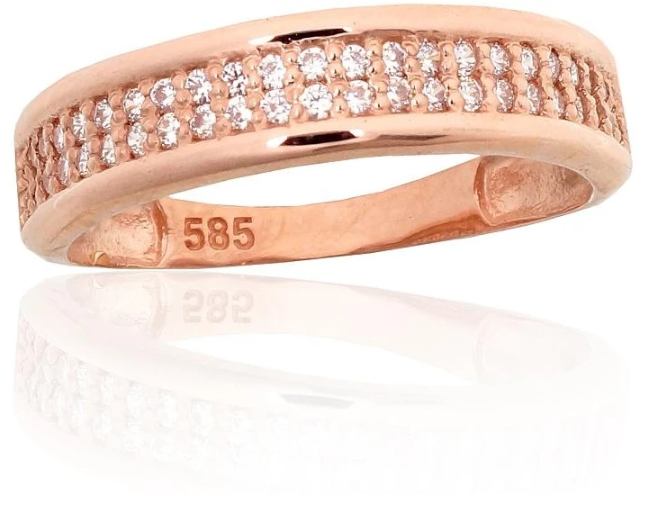 Diamond Sky Jewelry Auksinis žiedas su cirkoniais „Auksinis Takas“