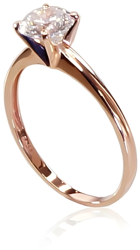 Diamond Sky Jewelry Auksinis žiedas su cirkoniais „Solitaras X“