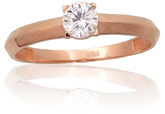 Diamond Sky Jewelry Auksinis žiedas su cirkoniais „Naujoji Klasika XV“
