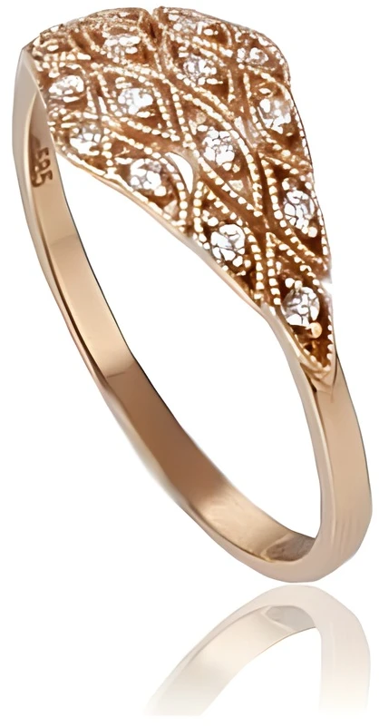 Diamond Sky Jewelry Auksinis žiedas su cirkoniais „Auksinės Nertos Nėrinės“