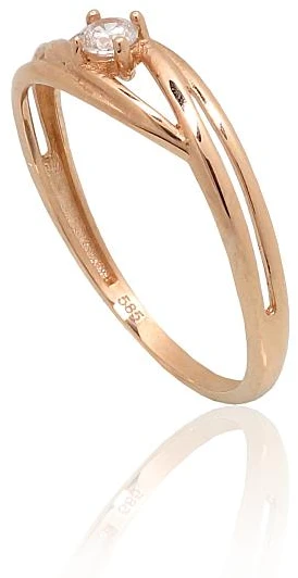 Diamond Sky Jewelry Auksinis žiedas su cirkoniais „Spindintis Akcentas“