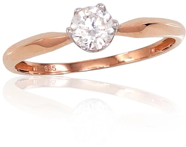 Diamond Sky Jewelry Auksinis žiedas su cirkoniais „Juno Gold XIX“