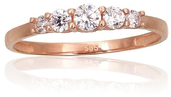 Diamond Sky Jewelry Auksinis žiedas su cirkoniais „Juno Gold XXXIV“