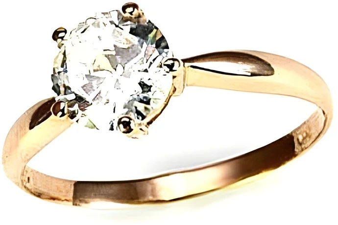 Diamond Sky Jewelry Auksinis žiedas su cirkoniais „Solitaras XIV“