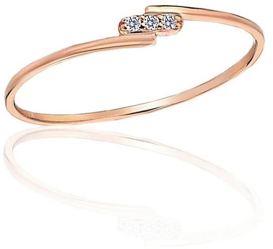 Diamond Sky Jewelry Auksinis žiedas su cirkoniais „Žėrinti Linija II“
