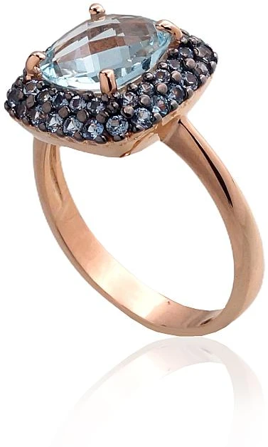 Diamond Sky Jewelry Auksinis žiedas su cirkoniais ir topazais „Morrigan VIII“
