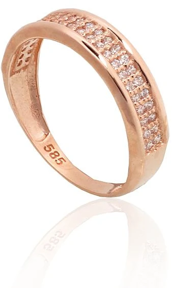 Diamond Sky Jewelry Auksinis žiedas su cirkoniais „Auksinis Takas“