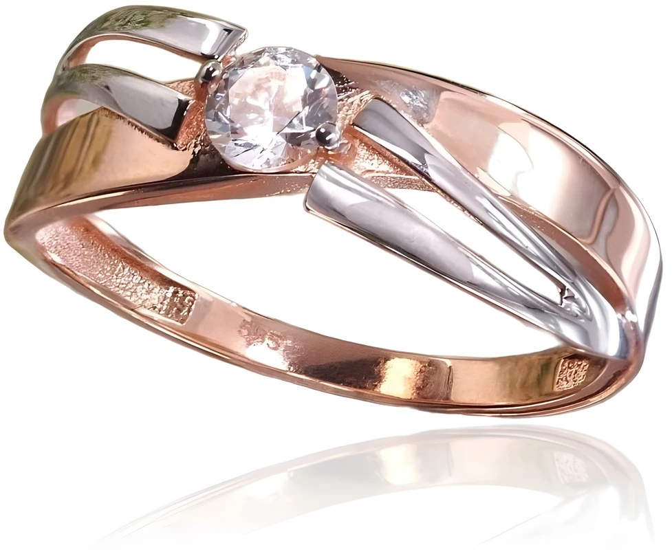 Diamond Sky Jewelry Auksinis žiedas su cirkoniais „Spindintis Akcentas II“