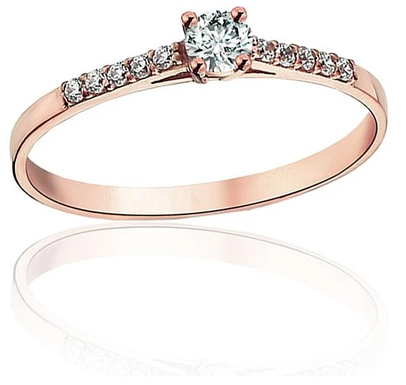 Diamond Sky Jewelry Auksinis žiedas su cirkoniais „Junona Gold XXVIII“
