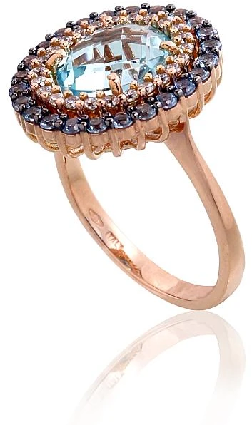 Diamond Sky Jewelry Auksinis žiedas su cirkoniais ir topazais „Morrigan XIII“