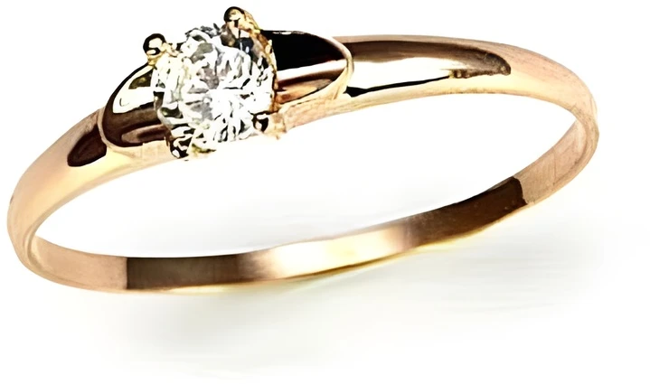 Diamond Sky Jewelry Auksinis žiedas su cirkoniais „Klasika Gold XII“
