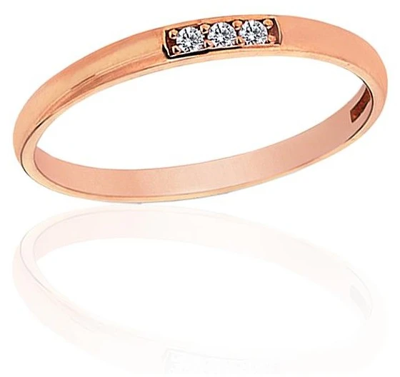 Diamond Sky Jewelry Auksinis žiedas su cirkoniais „Spindesio Linija III“