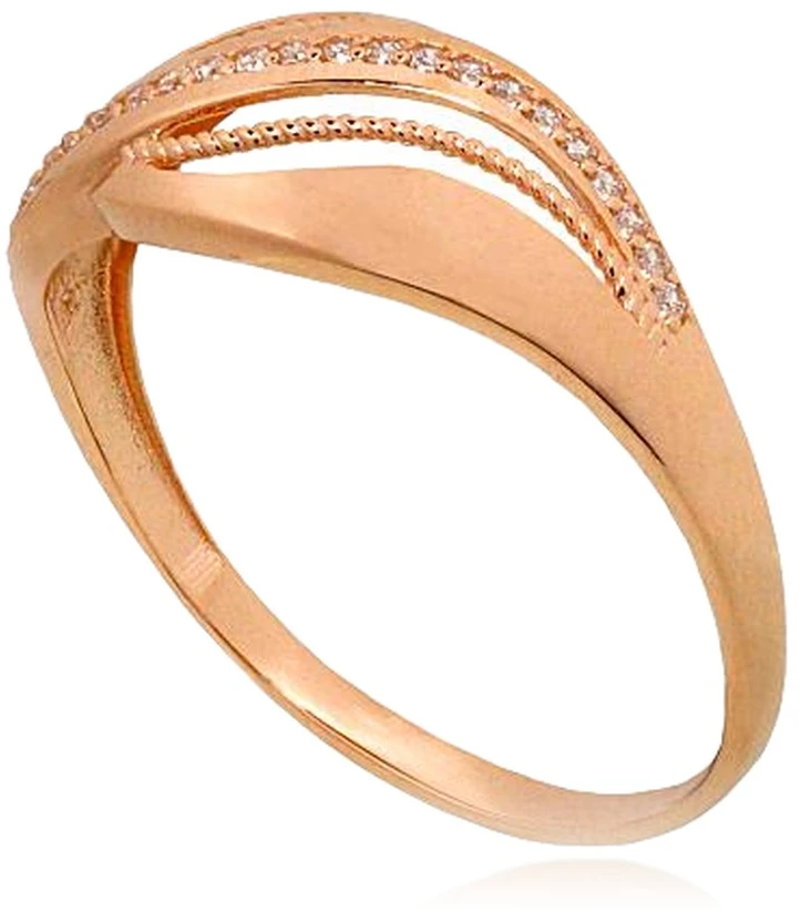Diamond Sky Jewelry Auksinis žiedas su cirkoniais „Tidal Rhythm“