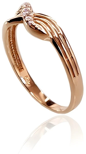 Diamond Sky Jewelry Auksinis žiedas su cirkoniais „Šviesos Bangos“