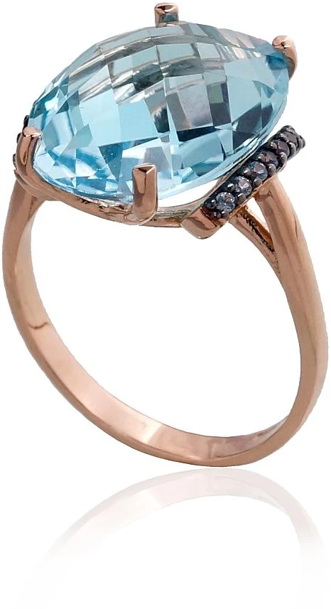 Diamond Sky Jewelry Auksinis žiedas su cirkoniais ir topazais „Karališkas Topazas VII“