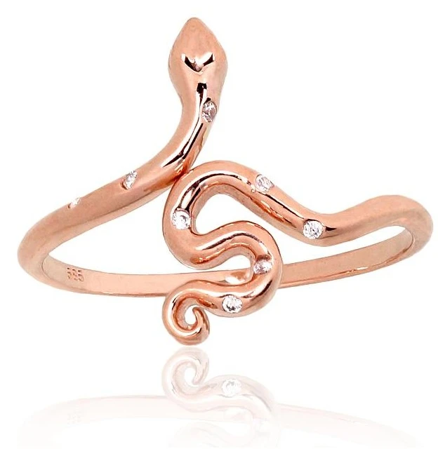 Diamond Sky Jewelry Auksinis žiedas su cirkoniais „Gundytoja Gyvatė“