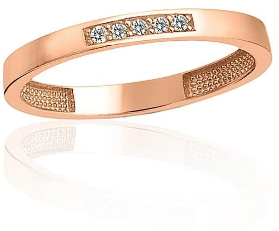 Diamond Sky Jewelry Auksinis žiedas su cirkoniais „Spindesio Linija II“