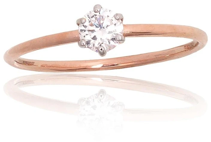 Diamond Sky Jewelry Auksinis žiedas su cirkoniais „Solitaras V“
