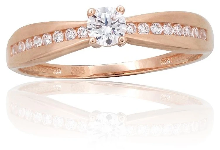 Diamond Sky Jewelry Auksinis žiedas su cirkoniais „Juno Gold XXXVII“