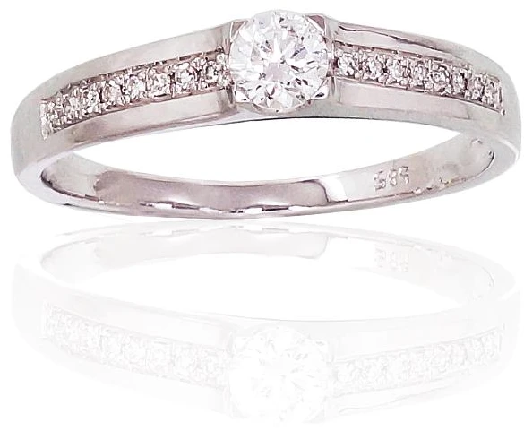 Diamond Sky Jewelry Auksinis žiedas su deimantais „Solitaras IX“