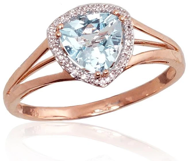 Diamond Sky Jewelry Auksinis žiedas su deimantais ir topazais „Princess IV“