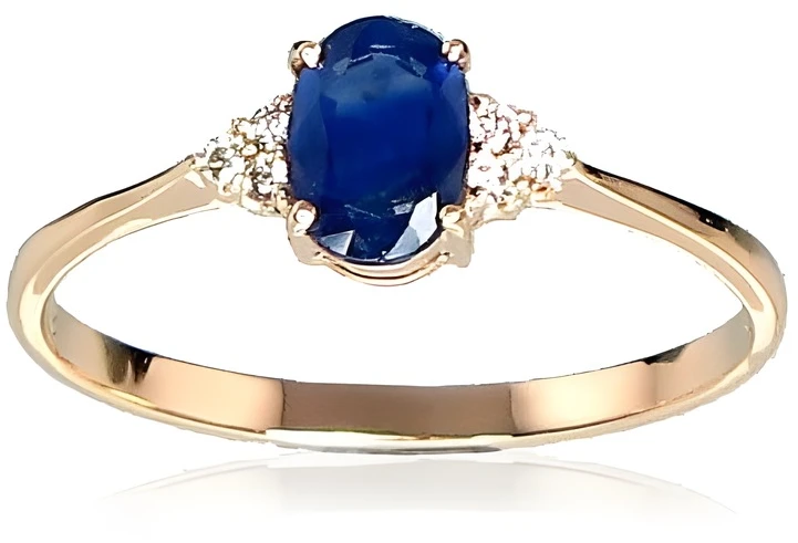 Diamond Sky Jewelry Auksinis žiedas su deimantais ir safyrais „Grakštumas VIII“