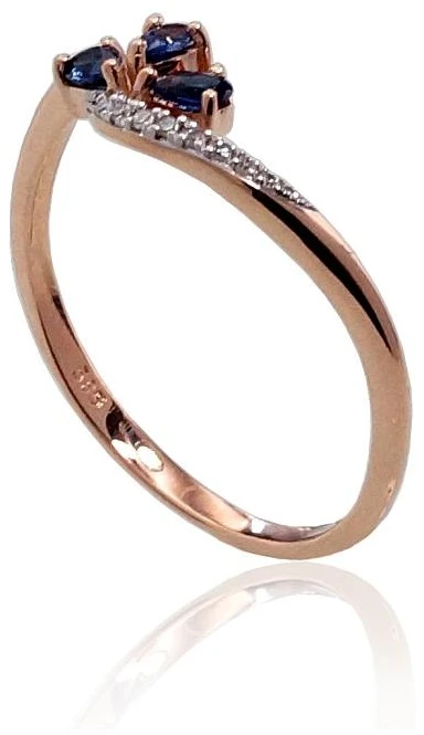 Diamond Sky Jewelry Auksinis žiedas su deimantais ir safyrais „Imperatoriaus Karūna IV“