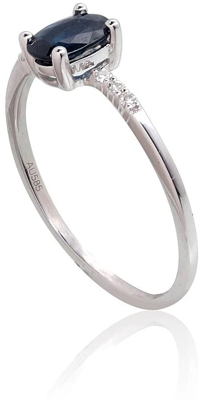 Diamond Sky Jewelry Auksinis žiedas su deimantais ir safyrais „Grakštumas IV“
