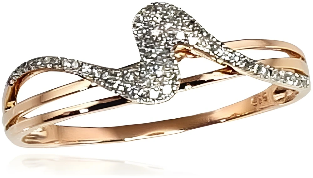Diamond Sky Jewelry Auksinis žiedas su deimantais „Jūros Banga II“