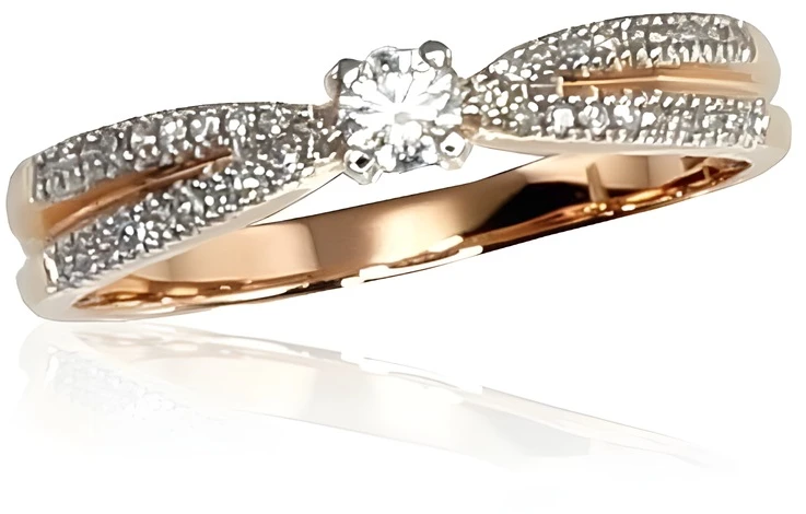 Diamond Sky Jewelry Auksinis žiedas su deimantais „Joanna IX“
