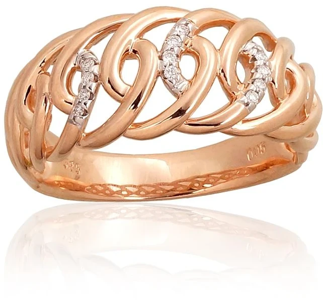 Diamond Sky Jewelry Auksinis žiedas su deimantais „Versailles III“