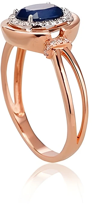 Diamond Sky Jewelry Auksinis žiedas su deimantais ir safyrais „Ferro IX“