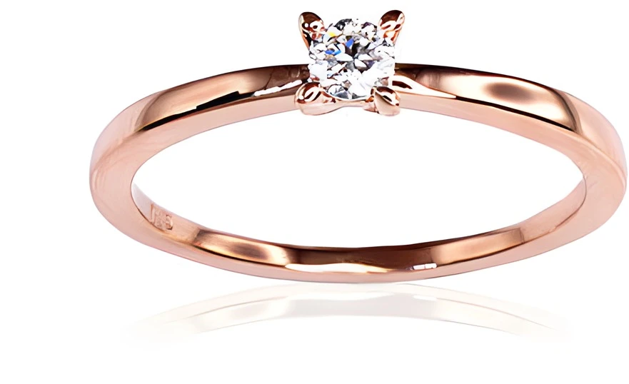 Diamond Sky Jewelry Auksinis žiedas su deimantais „Solitaras X“