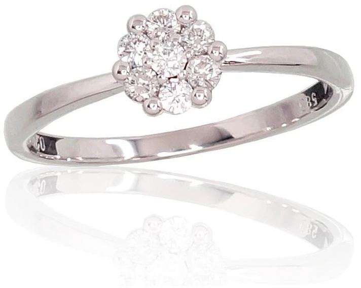 Diamond Sky Jewelry Auksinis žiedas su deimantais „Deimantų Gėlė II“