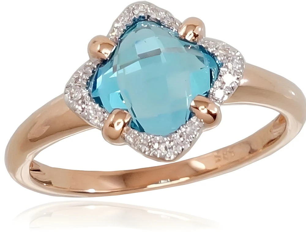 Diamond Sky Jewelry Auksinis žiedas su deimantais ir topazais „Henry III“