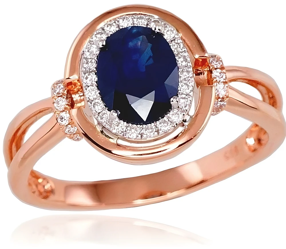 Diamond Sky Jewelry Auksinis žiedas su deimantais ir safyrais „Ferro IX“