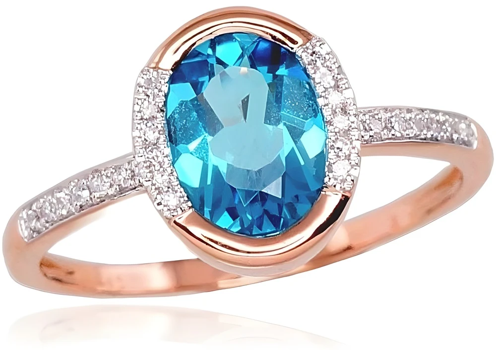 Diamond Sky Jewelry Auksinis žiedas su deimantais ir topazais „Femme Fatale“