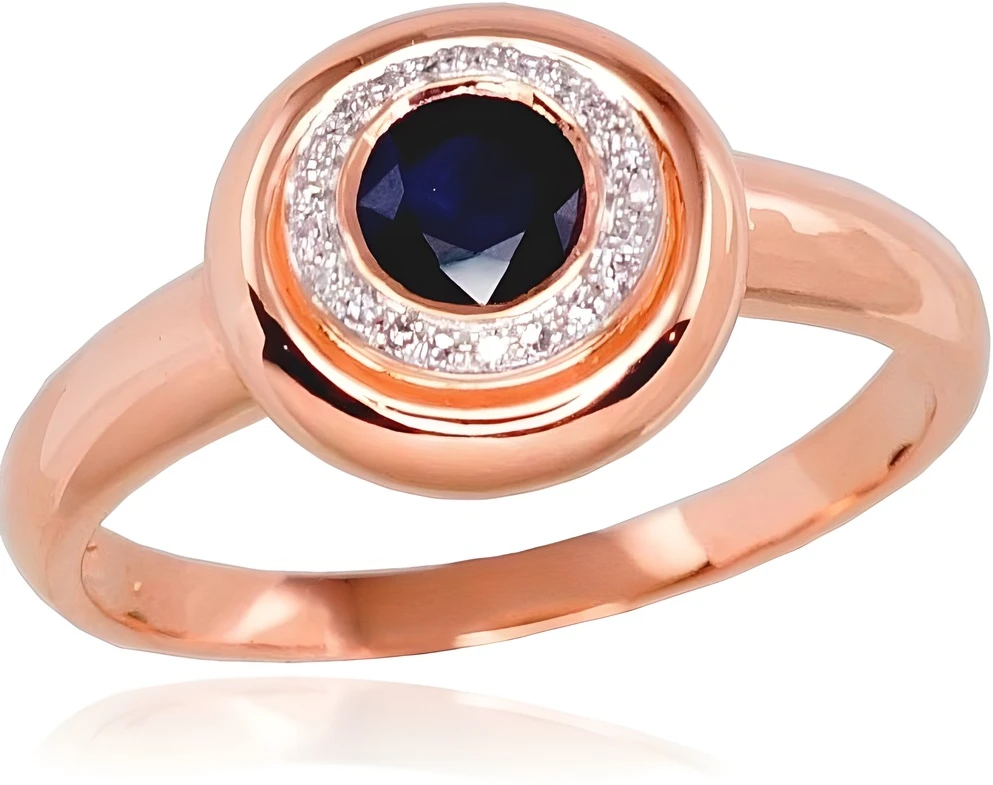 Diamond Sky Jewelry Auksinis žiedas su deimantais ir safyrais „The Light of Sapphire II“
